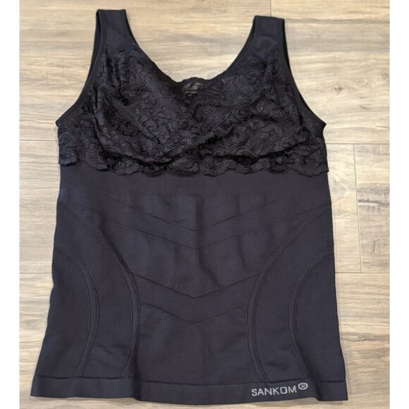Sankom Support & Posture Vest Lace Bra Shaper Size 3XL Black - Picture 1 of 7